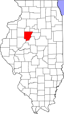 map of Il. highlighting Peoria